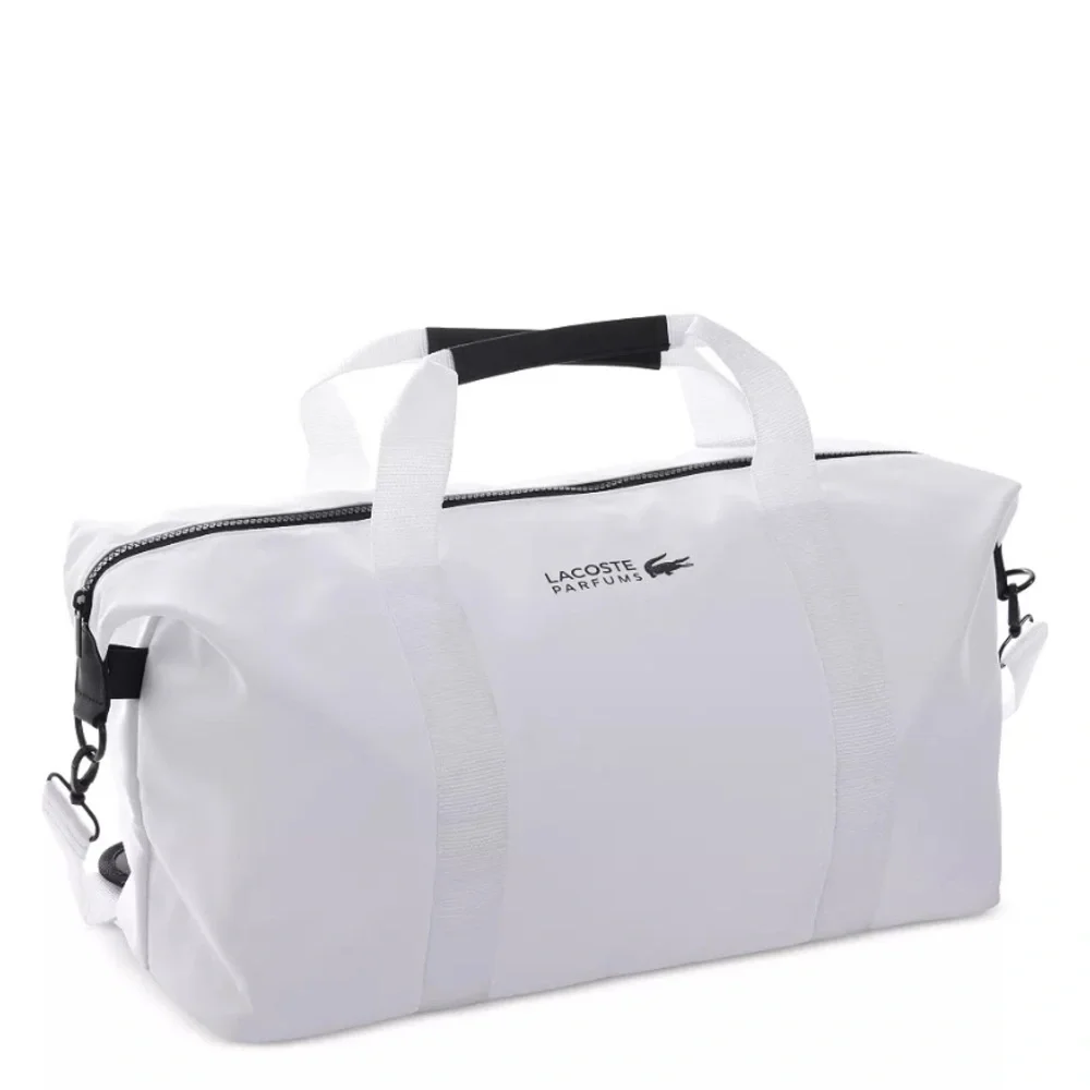 Lacoste perfumes- White Nylon Duffel Bag with Black Accents